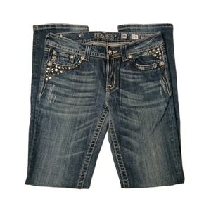 Miss Me Blue Jeans Signature Straight Leg Size 30 Style JP5141ST #542C